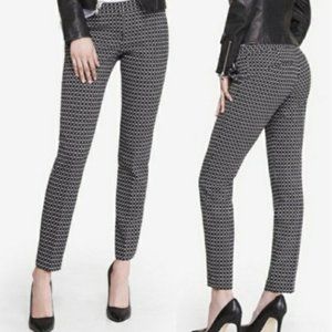 Express Black & White Check Columnist Ankle Pants